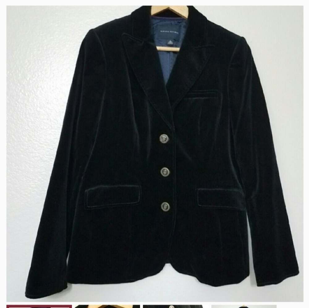 Banana Republic Velvet fitted blazer